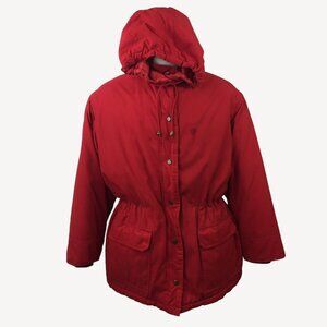 Vintage 90s GAP Womens Red Winter Coat Detachable Hood Size Medium